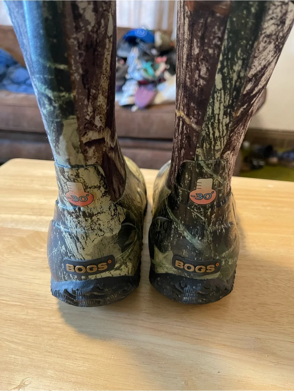 Bogs Mossy Oak Kids Size 1 US Green Camo Waterproof 30 Below Rain/Snow Boot